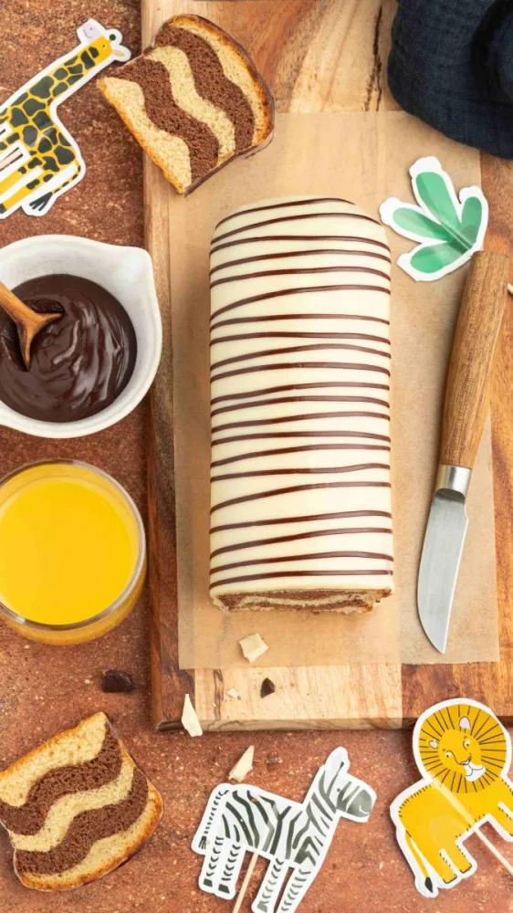 gateau marbre zebre